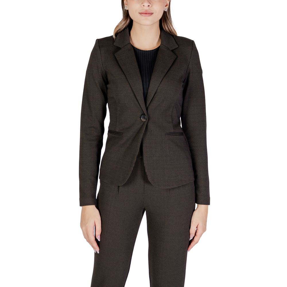 ICHI Brown Polyester Blazer -   -  ICHI.