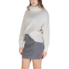 ICHI Cream Marabou Turtleneck -   -  ICHI.