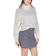 ICHI Cream Marabou Turtleneck -   -  ICHI.