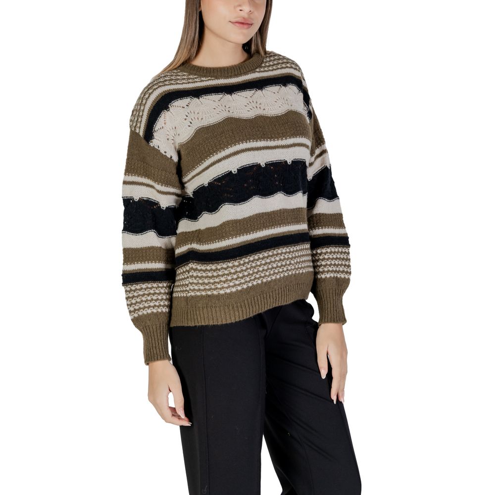 ICHI Green Recycled Polyester Sweater -   -  ICHI.