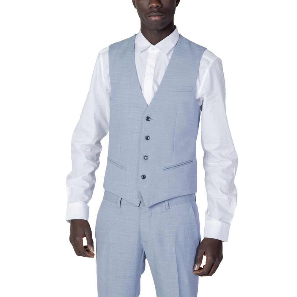 Antony Morato Blue Polyester Waistcoat -  Vests for Men Suits -  Antony Morato.