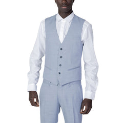 Antony Morato Blue Polyester Waistcoat -  Vests for Men Suits -  Antony Morato.