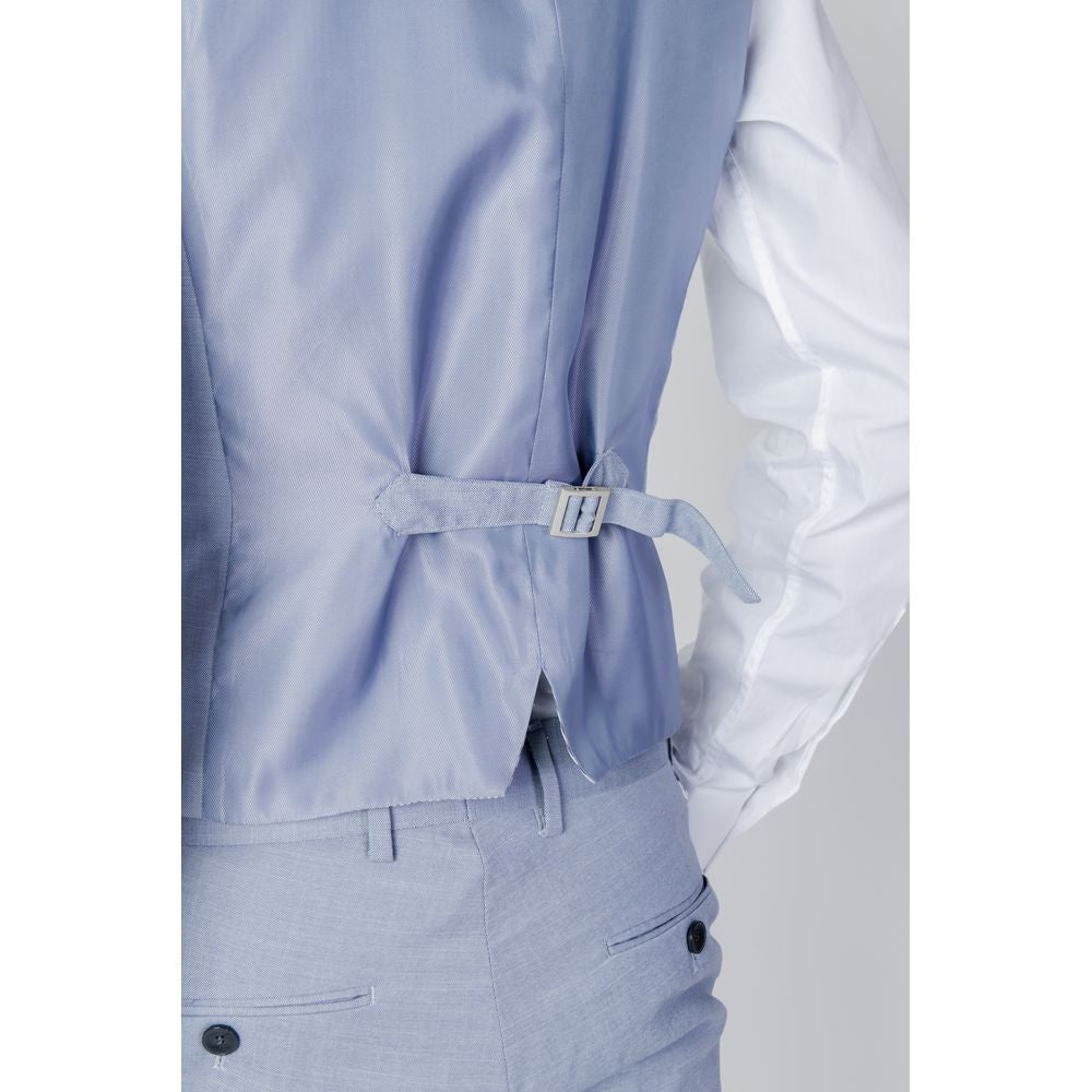 Antony Morato Blue Polyester Waistcoat -  Vests for Men Suits -  Antony Morato.