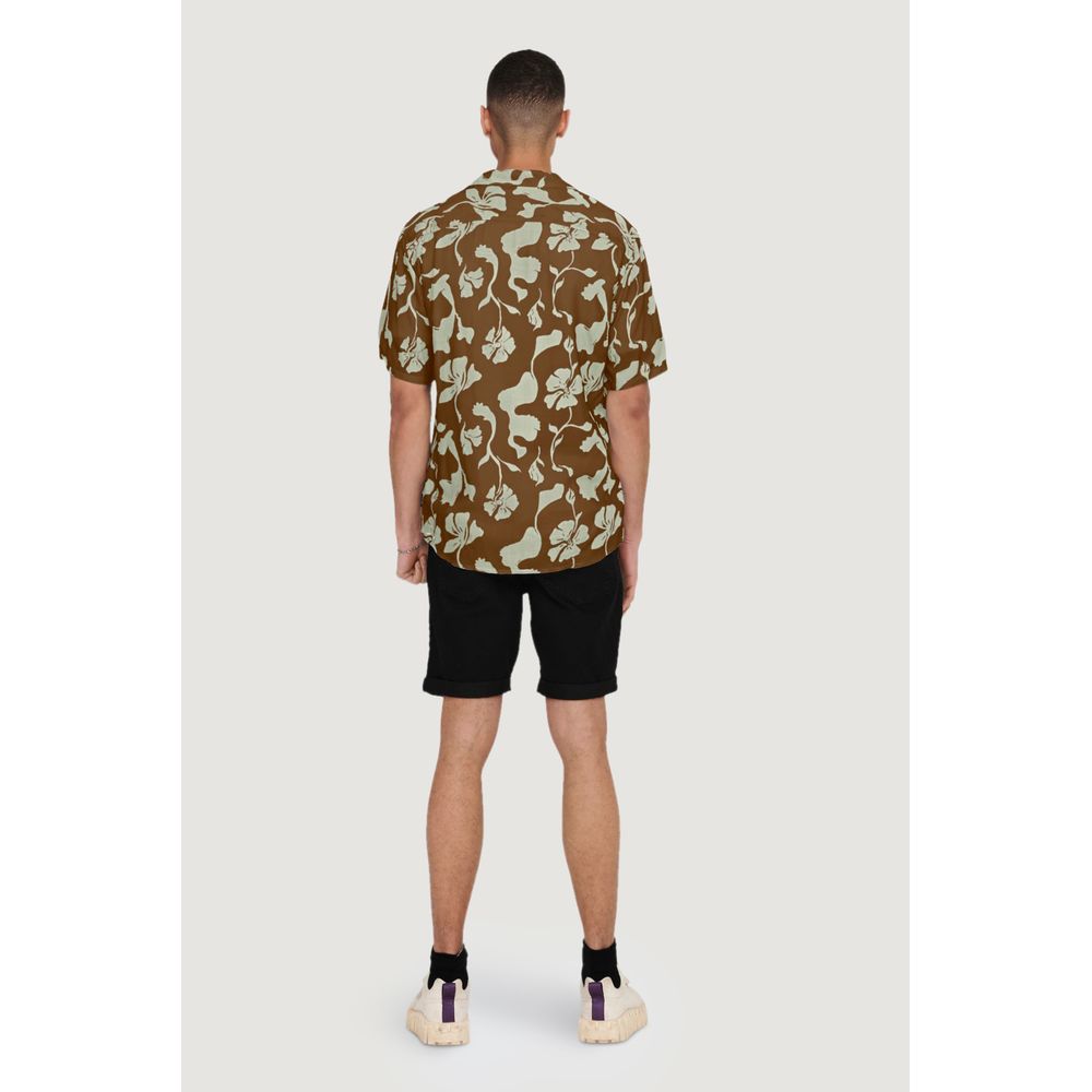 Only & Sons Brown Viscose Shortsleeve -   -  Only & Sons.
