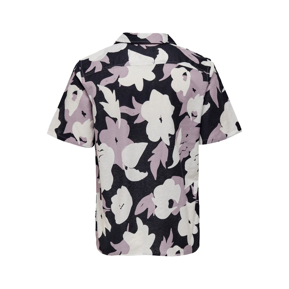 Only & Sons Purple Linen Shortsleeve -   -  Only & Sons.