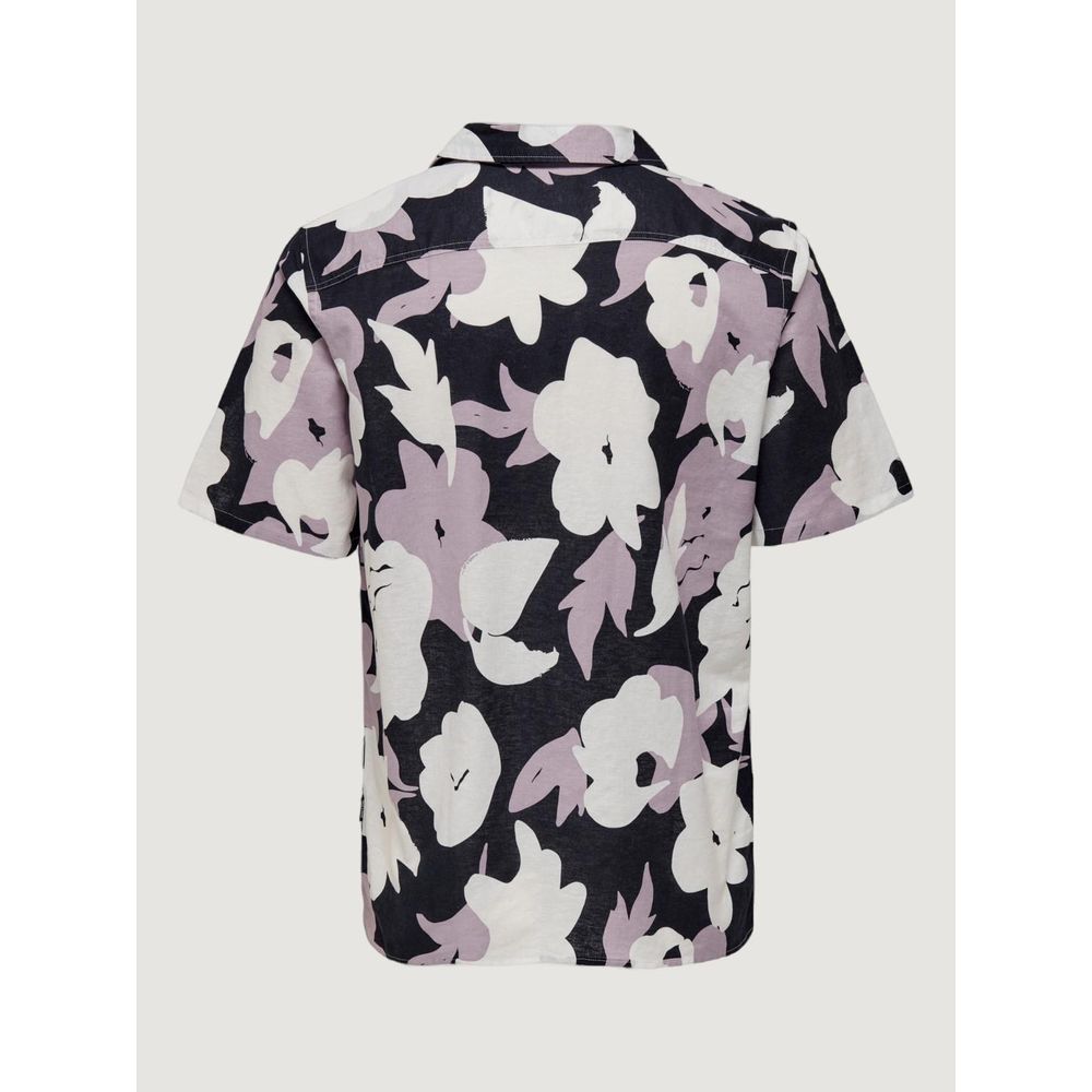 Only & Sons Purple Linen Shortsleeve -   -  Only & Sons.