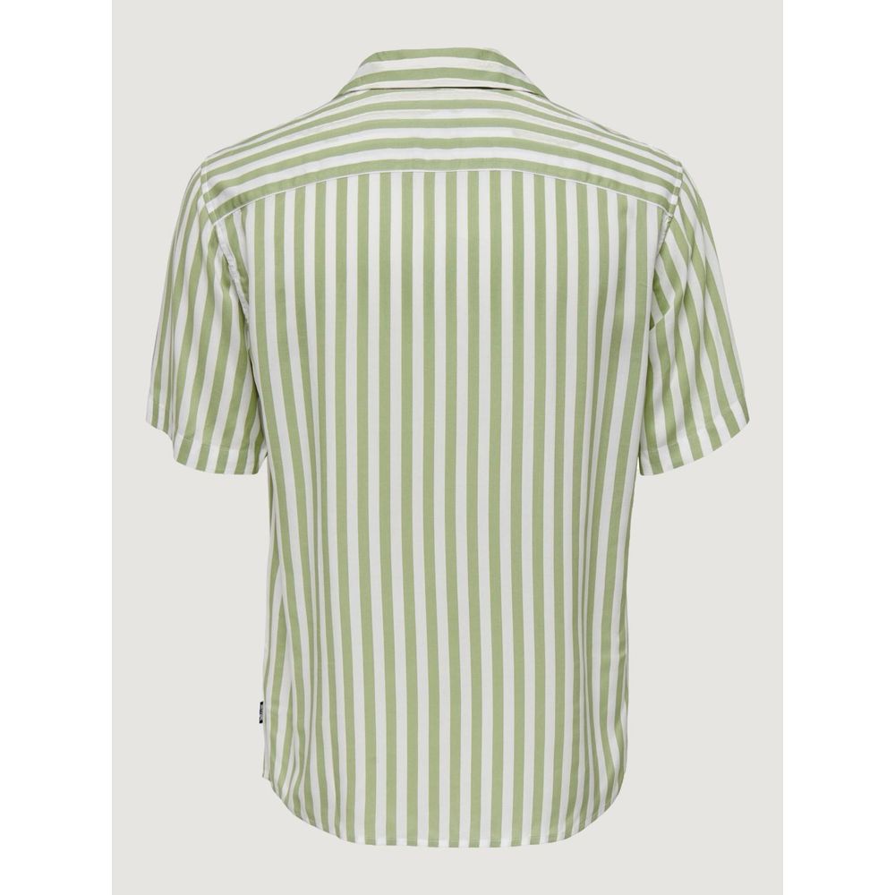 Only & Sons Green Viscose Shortsleeve -   -  Only & Sons.