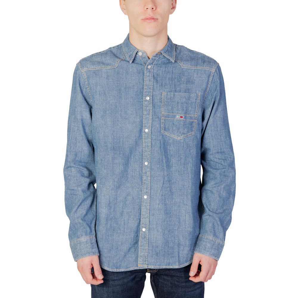 Tommy Hilfiger Jeans Blue Cotton Shirt -   -  Tommy Hilfiger Jeans.