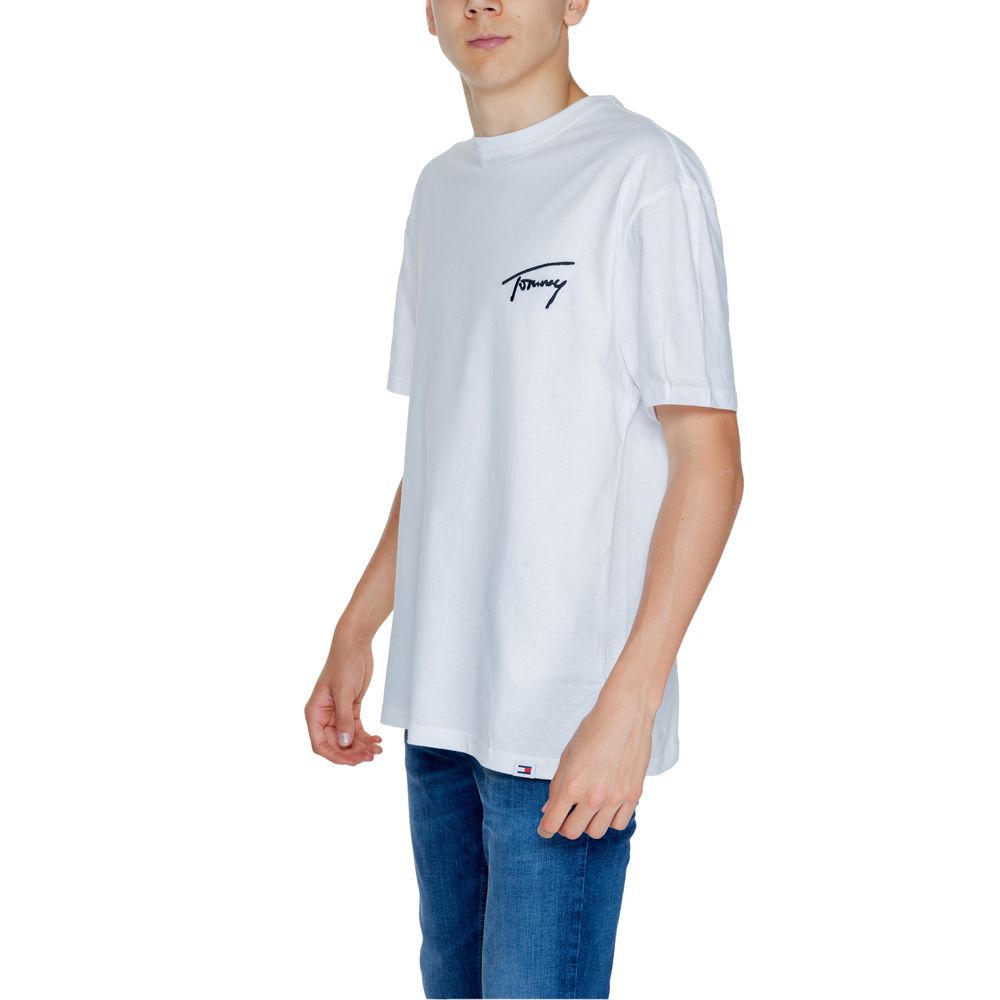 Tommy Hilfiger Jeans White Cotton T-Shirt -   -  Tommy Hilfiger Jeans.