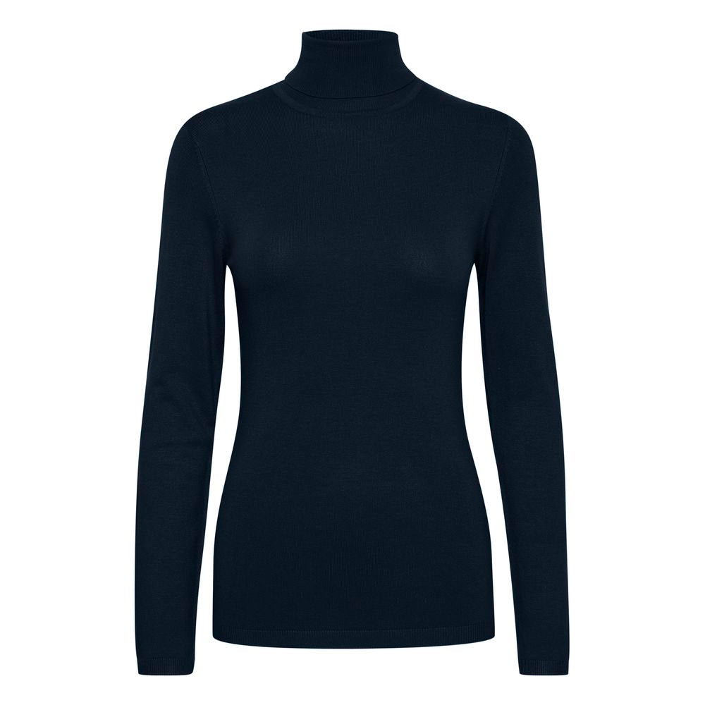 ICHI Blue Viscose Turtleneck -   -  ICHI.