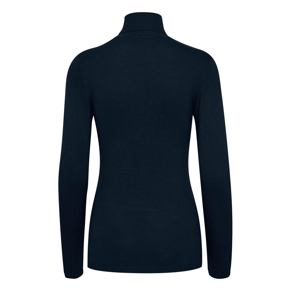 ICHI Blue Viscose Turtleneck -   -  ICHI.