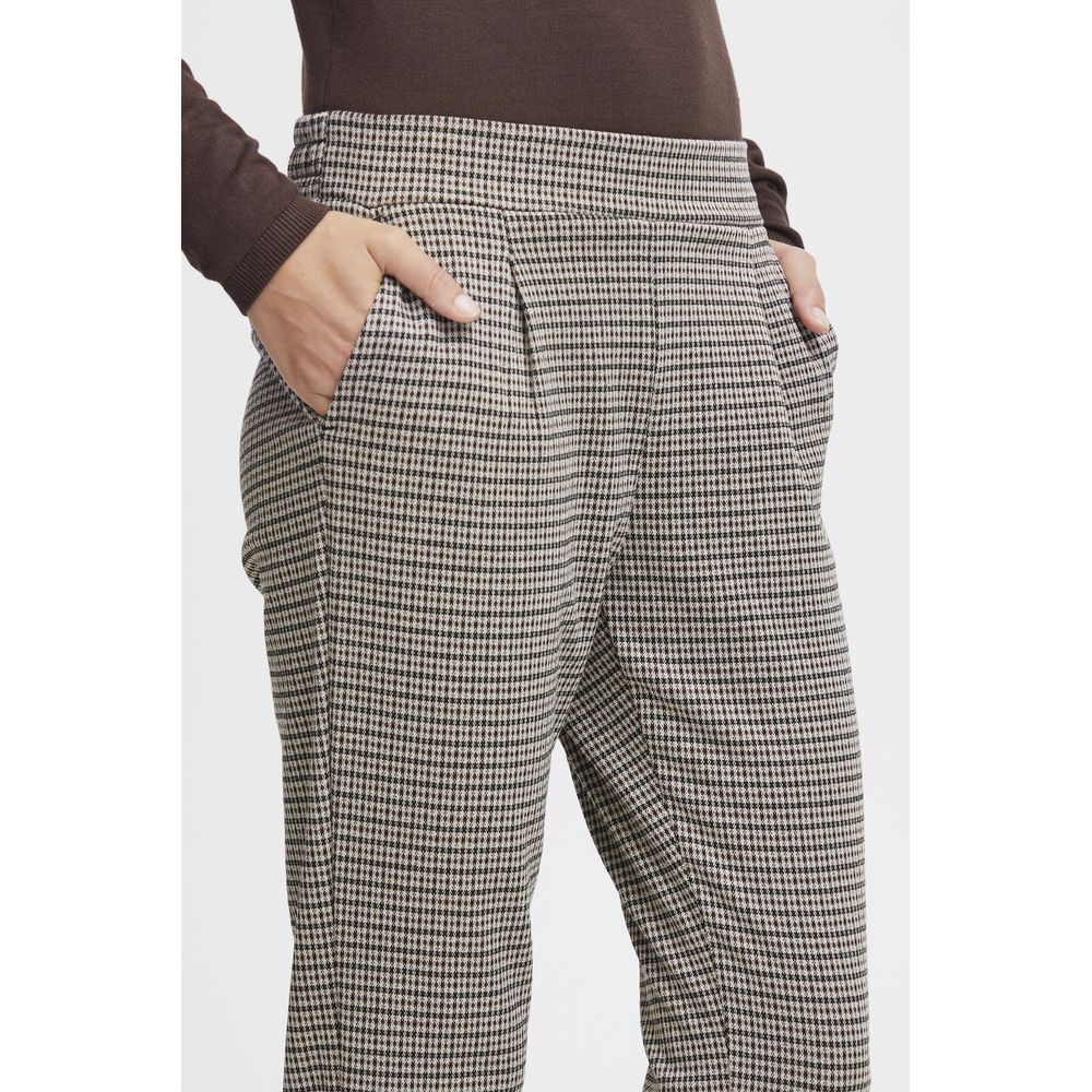 ICHI Beige Polyester Pant -   -  ICHI.