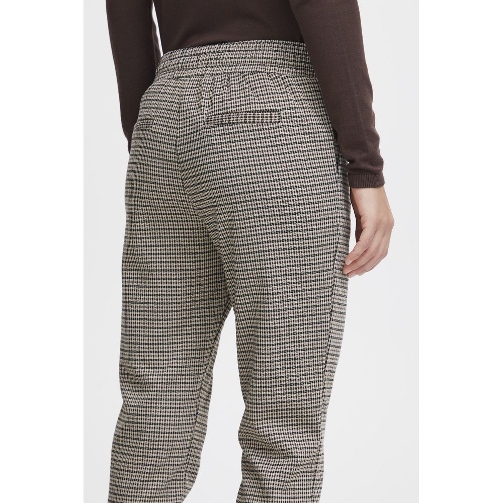 ICHI Beige Polyester Pant -   -  ICHI.
