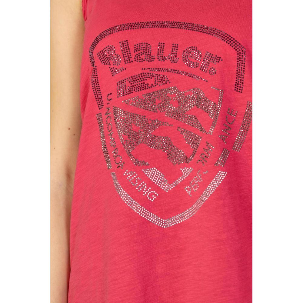 Blauer Pink Cotton Tank Top -   -  Blauer.