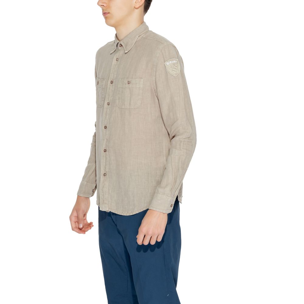 Blauer Beige Linen Shirt -   -  Blauer.