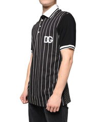 Dolce & Gabbana Black White Stripes Collared Polo T-shirt -   -  Dolce & Gabbana.