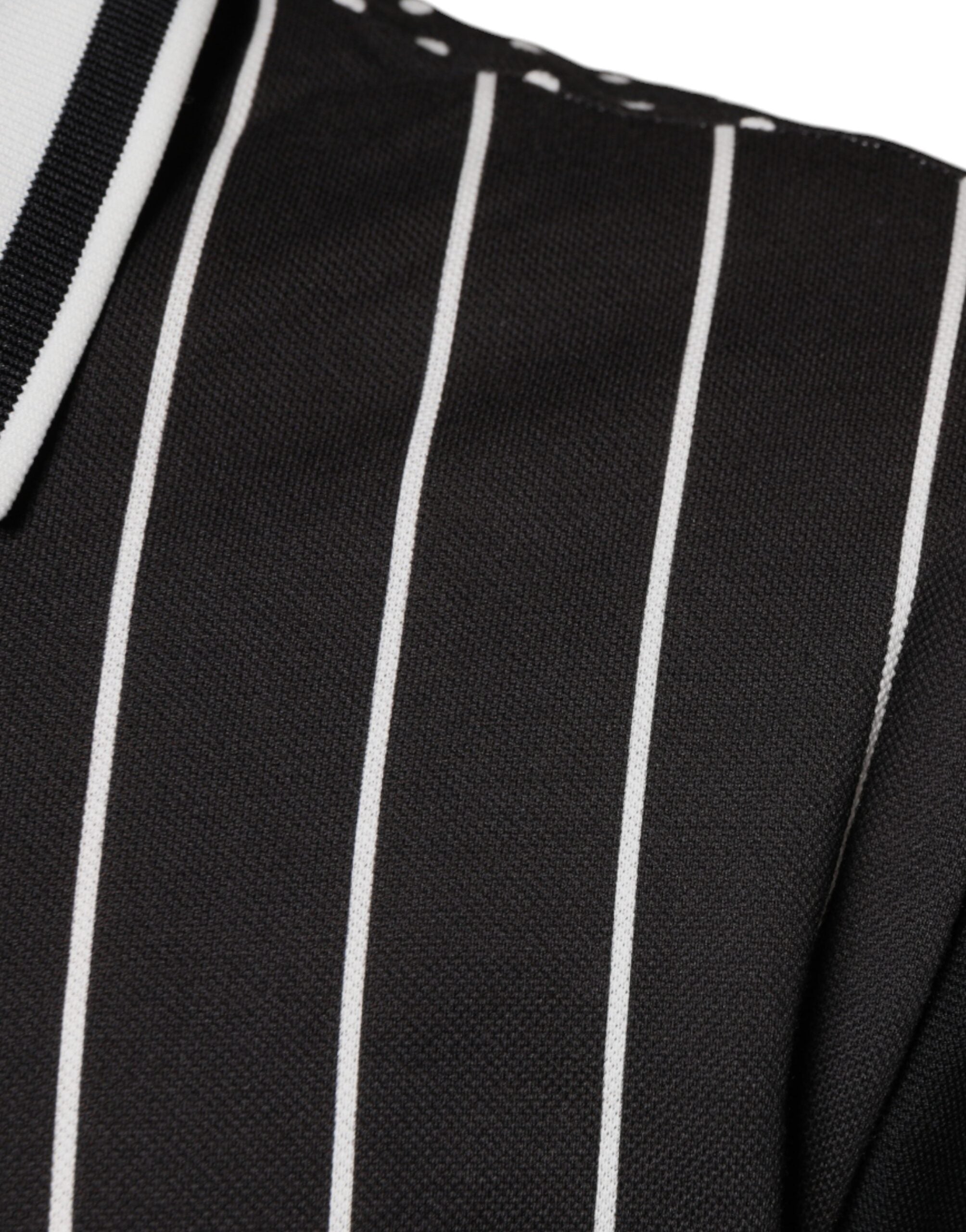 Dolce & Gabbana Black White Stripes Collared Polo T-shirt -   -  Dolce & Gabbana.