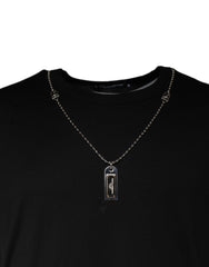 Dolce & Gabbana Black Cotton Necklace Embellished T-shirt -   -  Dolce & Gabbana.