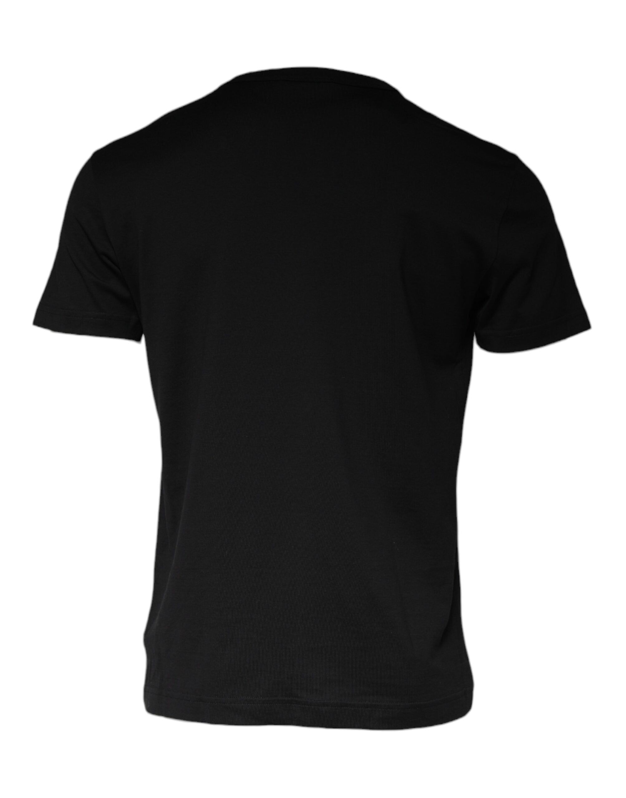 Dolce & Gabbana Black Cotton Necklace Embellished T-shirt -   -  Dolce & Gabbana.