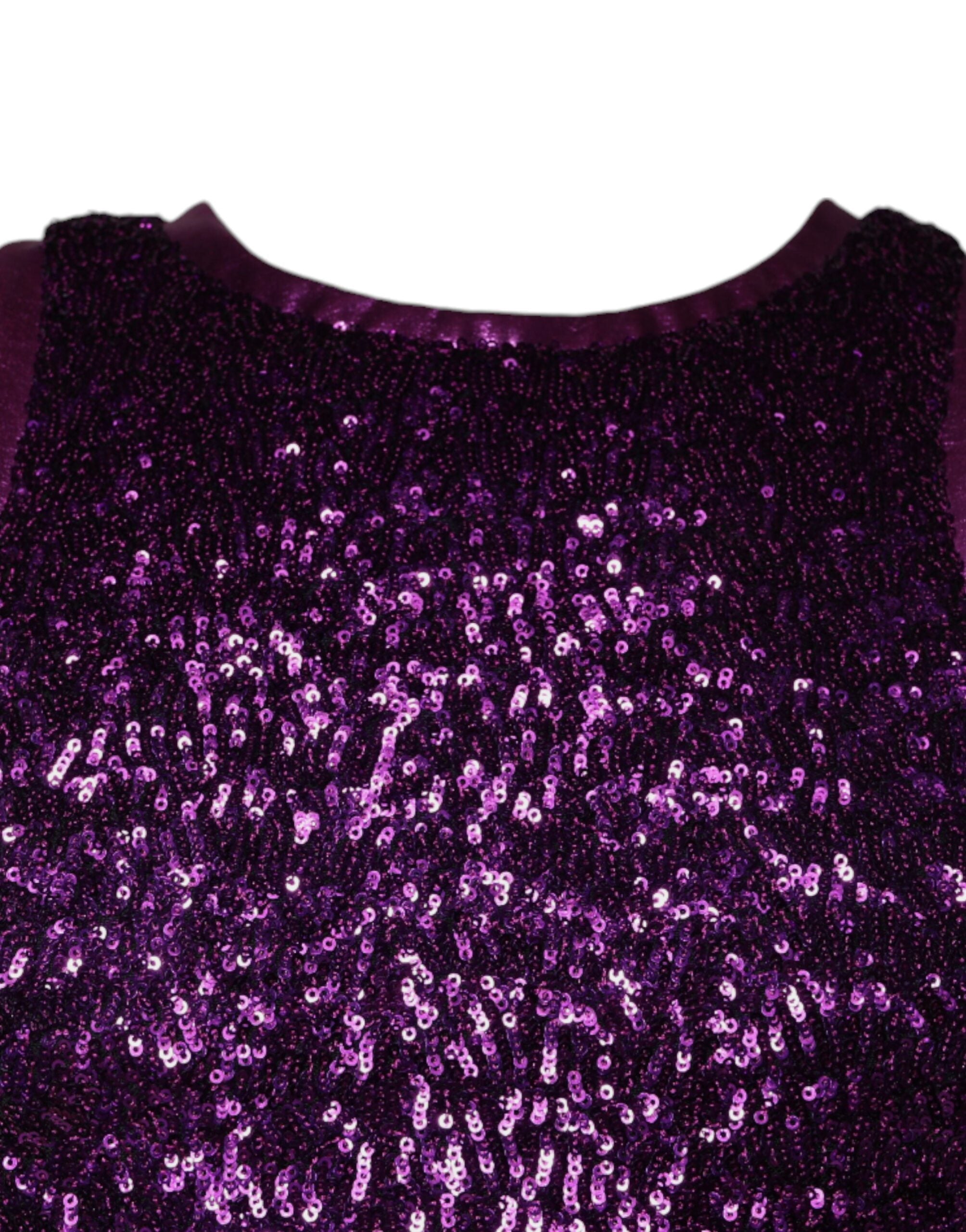 Dolce & Gabbana Purple Sequin Round Neck Sleeveless T-shirt -   -  Dolce & Gabbana.