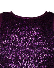 Dolce & Gabbana Purple Sequin Round Neck Sleeveless T-shirt -   -  Dolce & Gabbana.