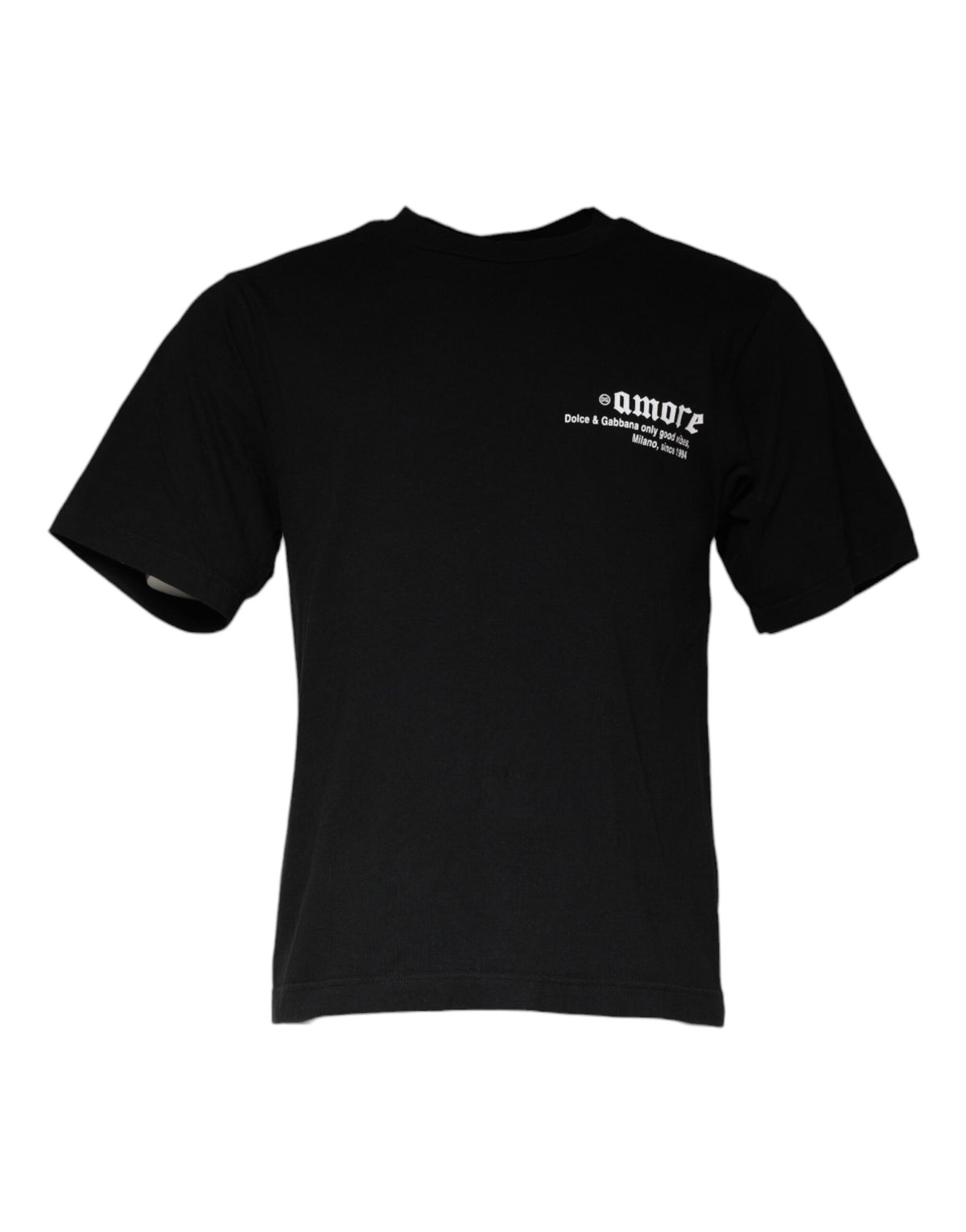 Dolce & Gabbana Black Amore Print Cotton Crew Neck T-shirt -   -  Dolce & Gabbana.