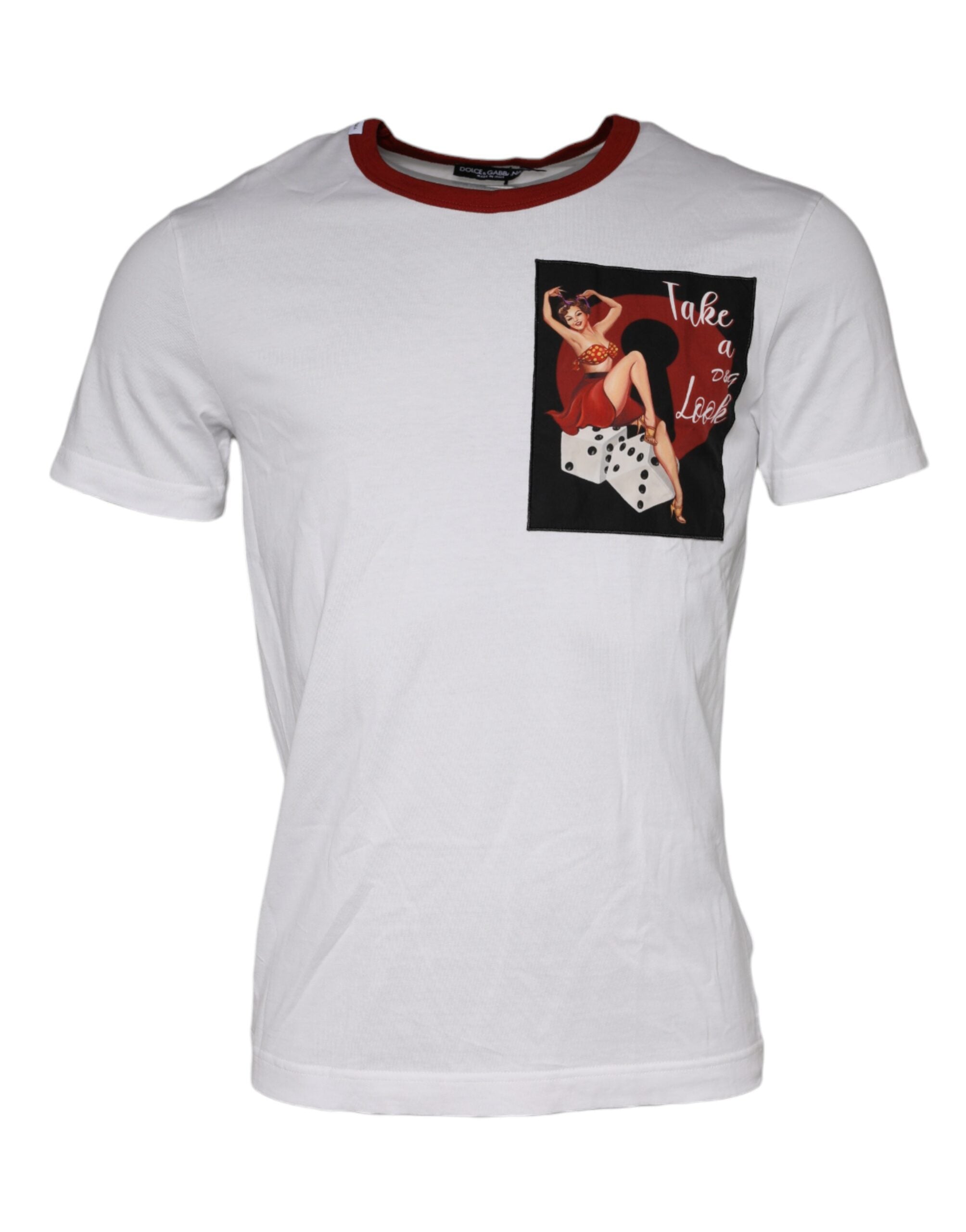 Dolce & Gabbana White Graphic Print Cotton Crew Neck T-shirt -   -  Dolce & Gabbana.