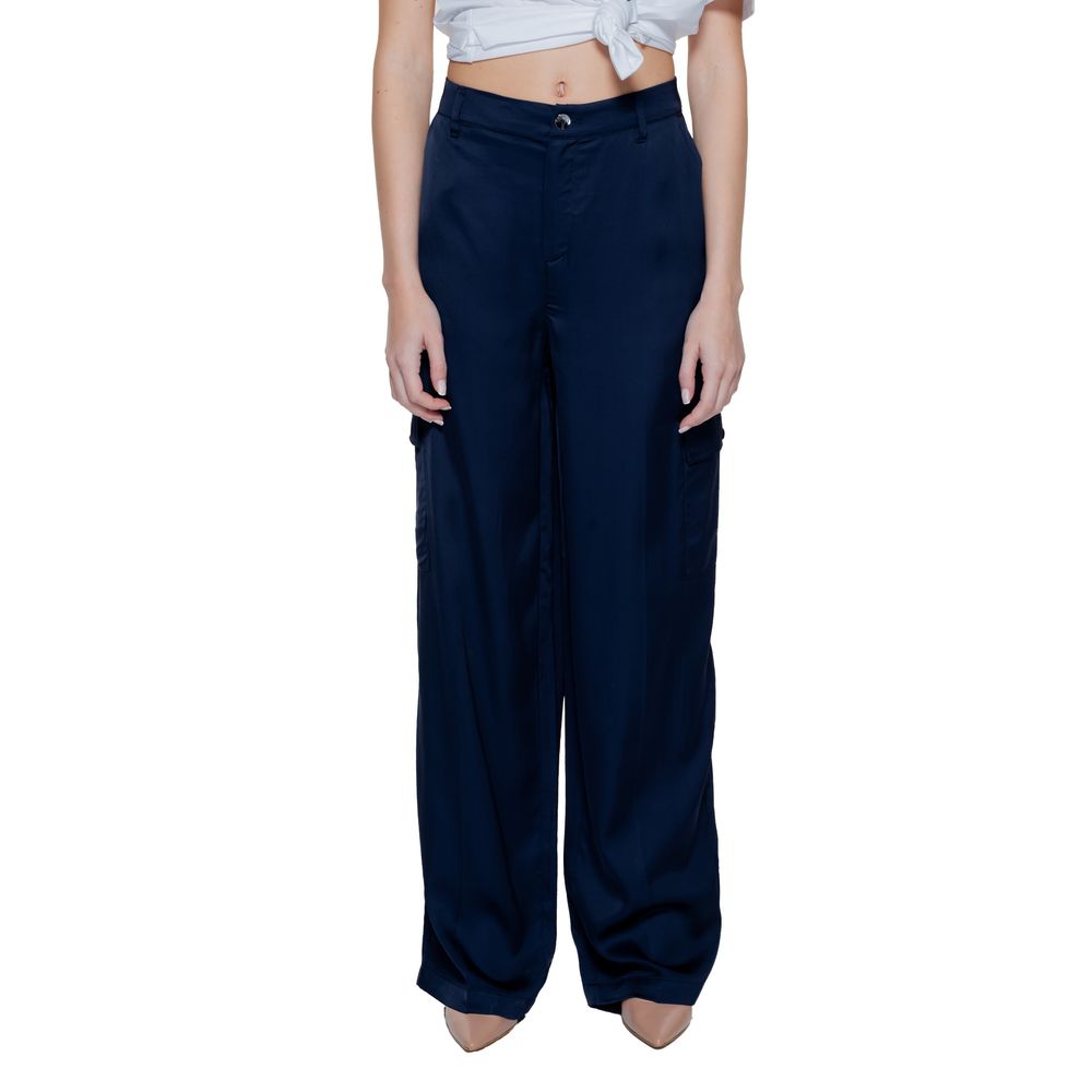 Street One - Elegant Flowing Wide Leg Palazzo Pant - Blue