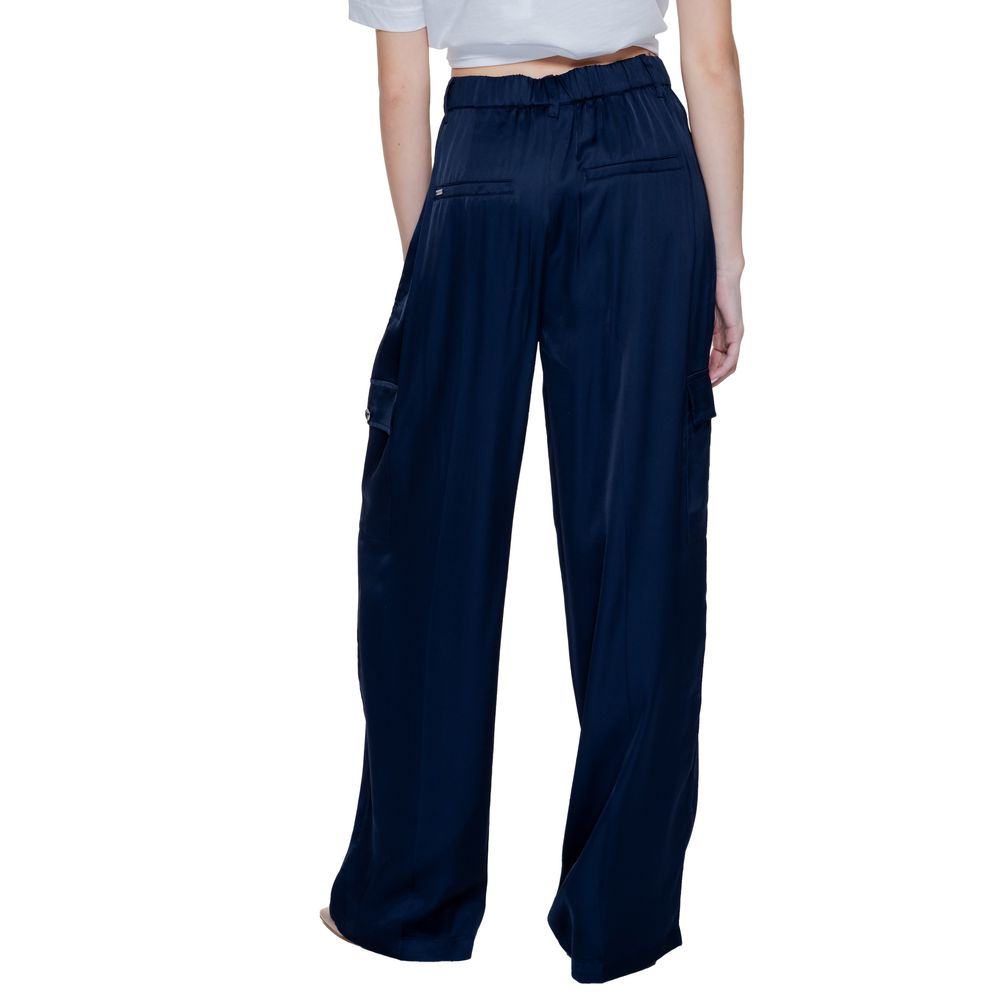 Street One - Elegant Flowing Wide Leg Palazzo Pant - Blue