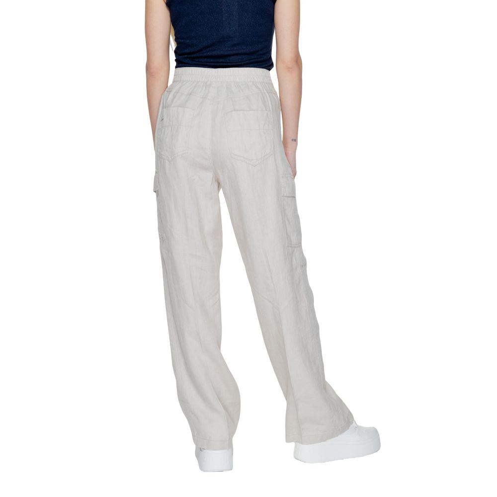 Street One - Relaxed Wide Leg Linen Trousers - Beige