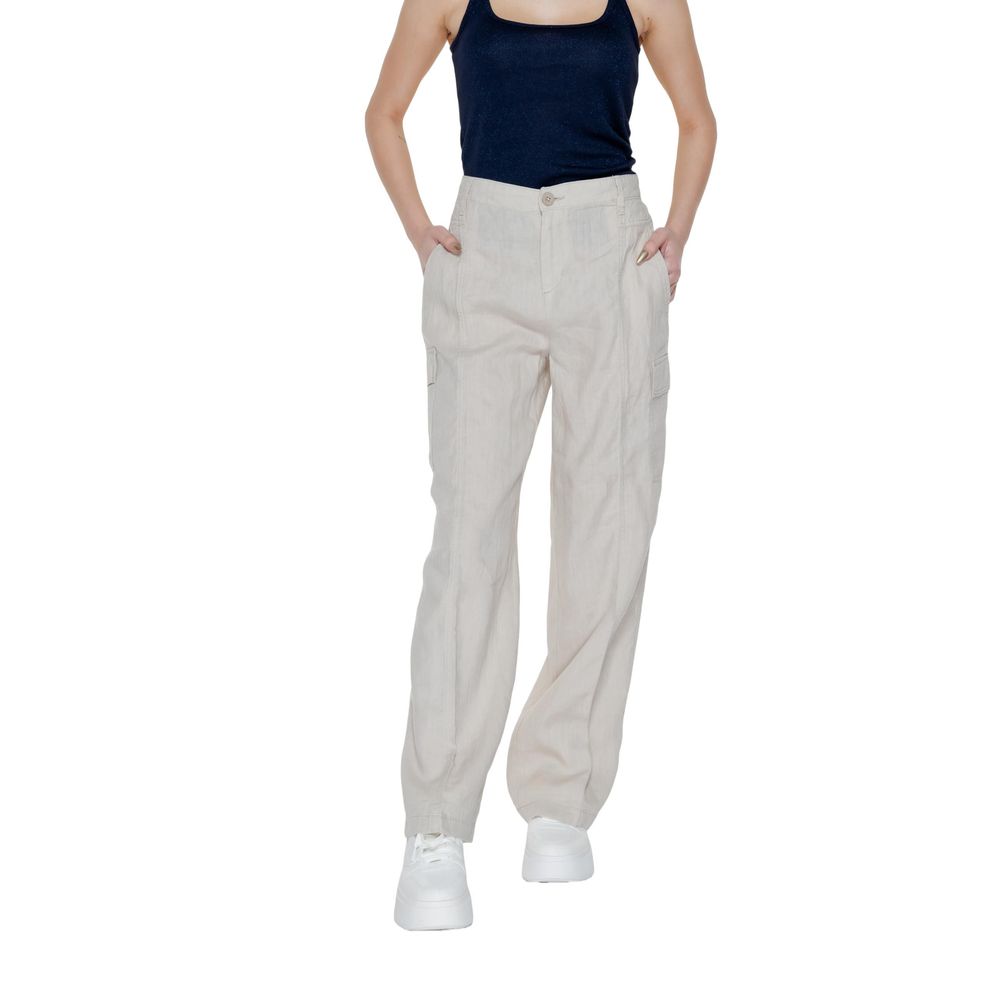 Street One Beige Linen Pant -   -  Street One.