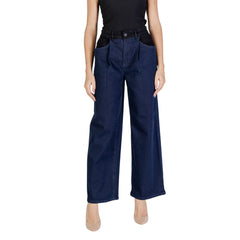 ICHI Blue Cotton Pant -   -  ICHI.