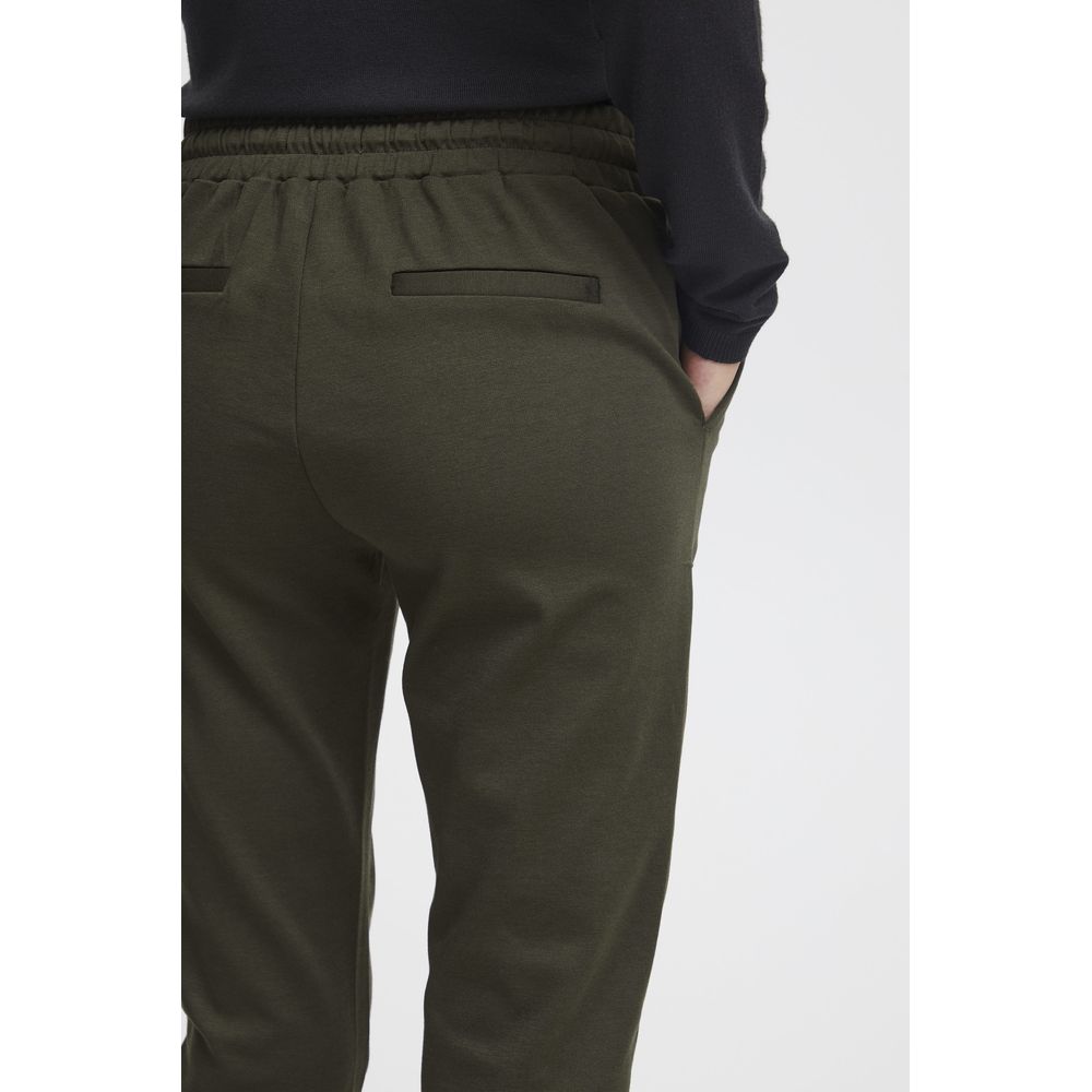 ICHI Green Polyester Pant -   -  ICHI.