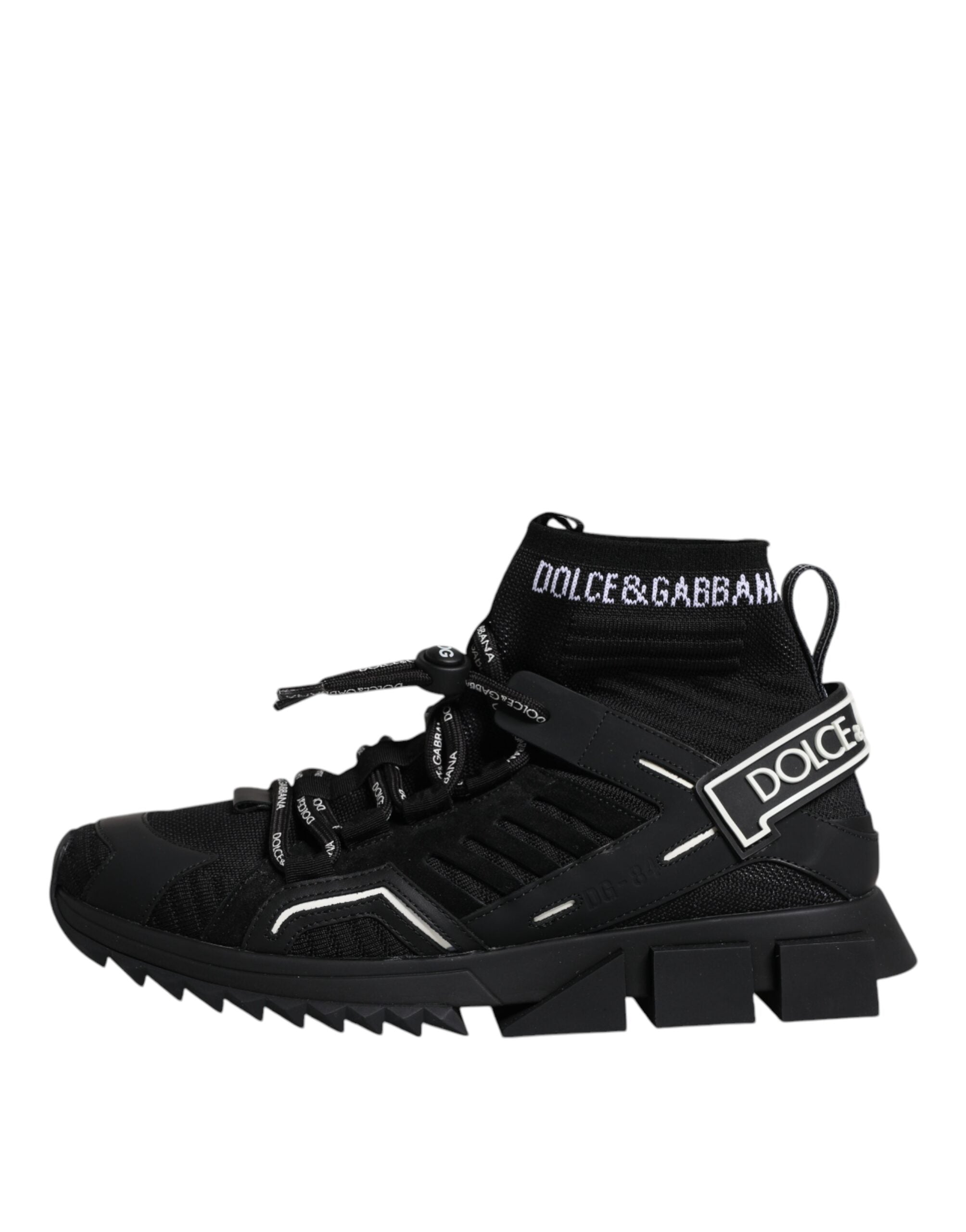 Dolce & Gabbana Black Sorrento Logo Men Sneakers Socks Shoes -   -  Dolce & Gabbana.