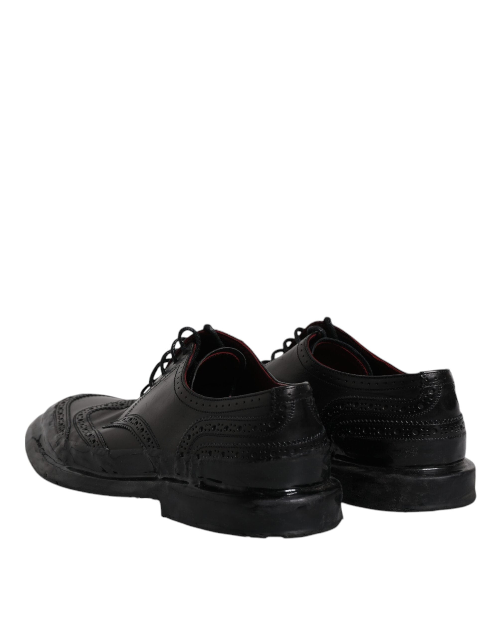 Dolce & Gabbana Black Leather Derby Wingtip Formal Shoes -   -  Dolce & Gabbana.