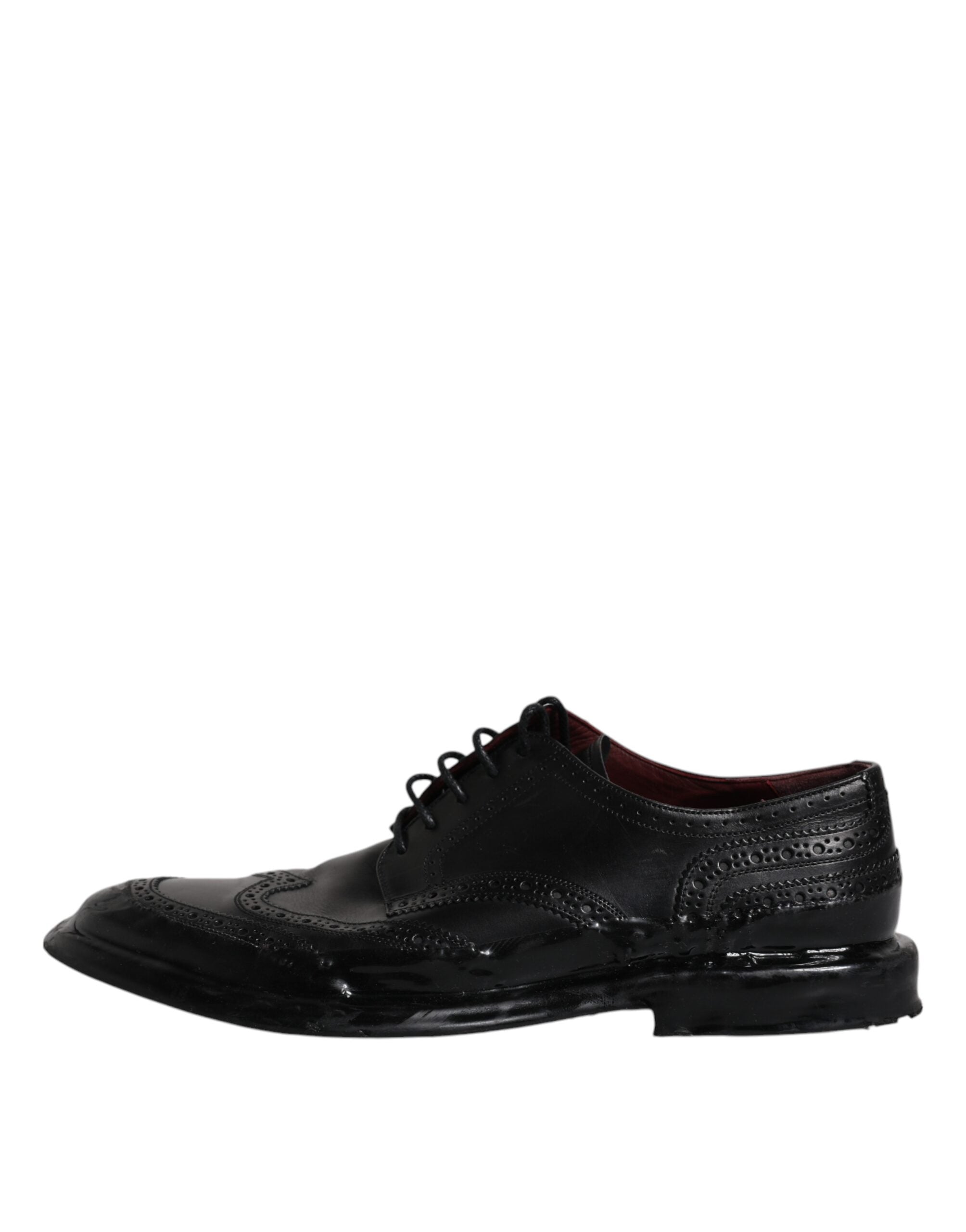 Dolce & Gabbana Black Leather Derby Wingtip Formal Shoes -   -  Dolce & Gabbana.