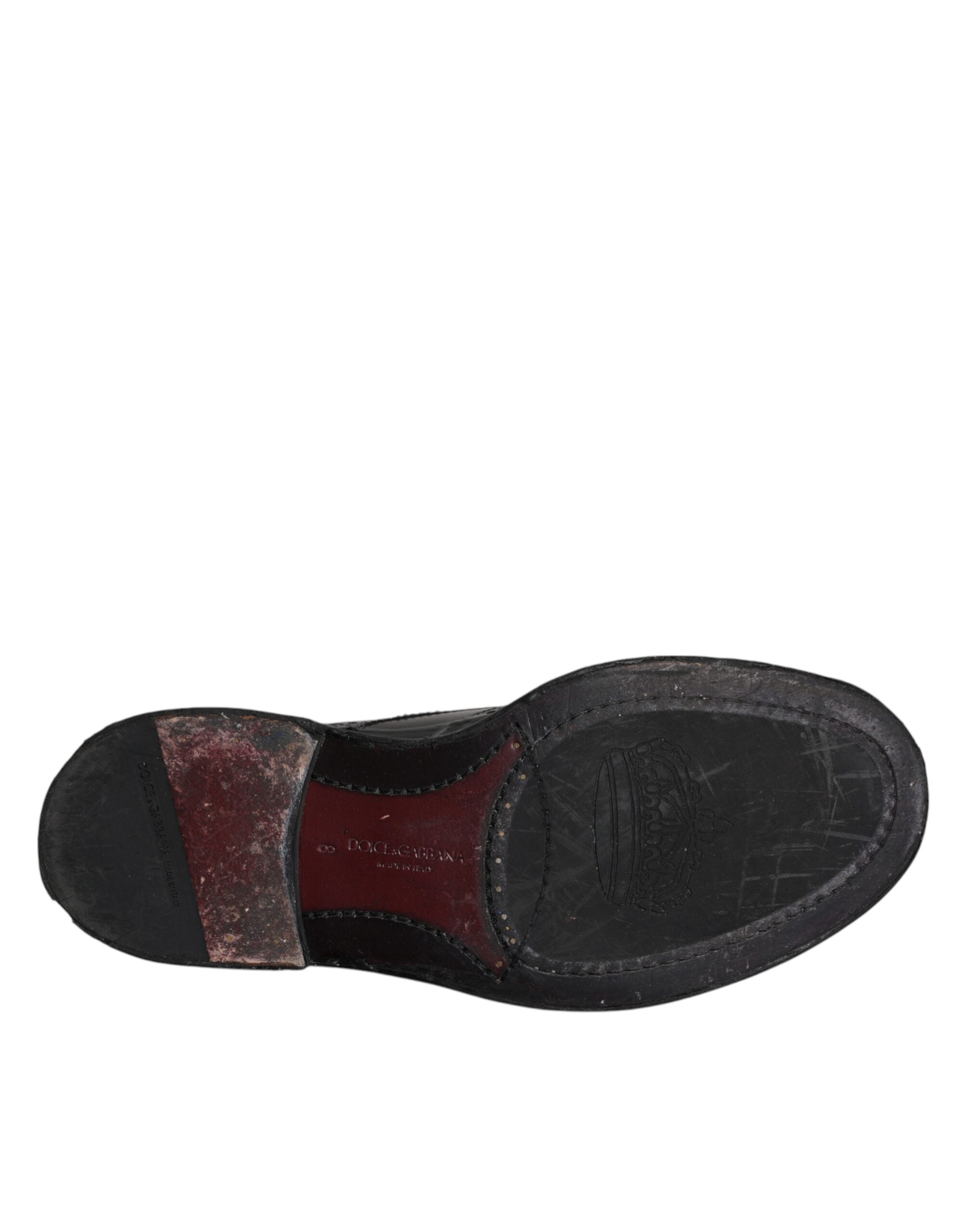 Dolce & Gabbana Black Leather Derby Wingtip Formal Shoes -   -  Dolce & Gabbana.