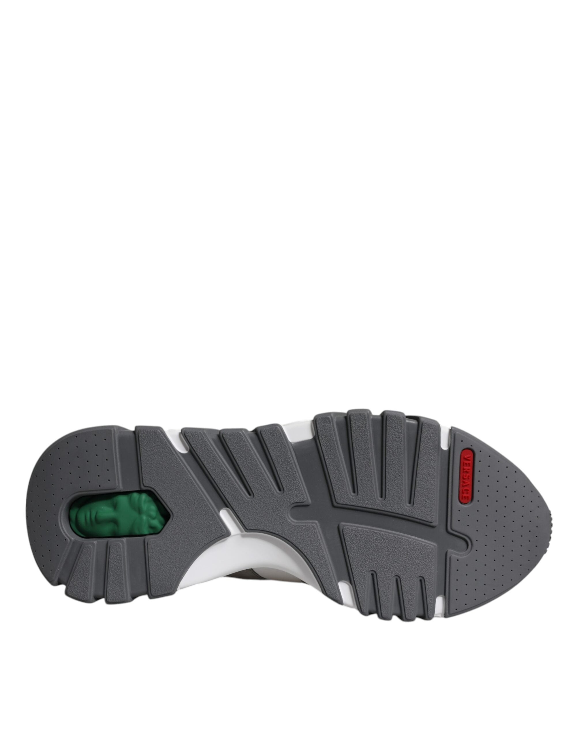 Versace Grey Leather Neoprene Chunky Low Top Squalo Sneakers Shoes -   -  Versace.