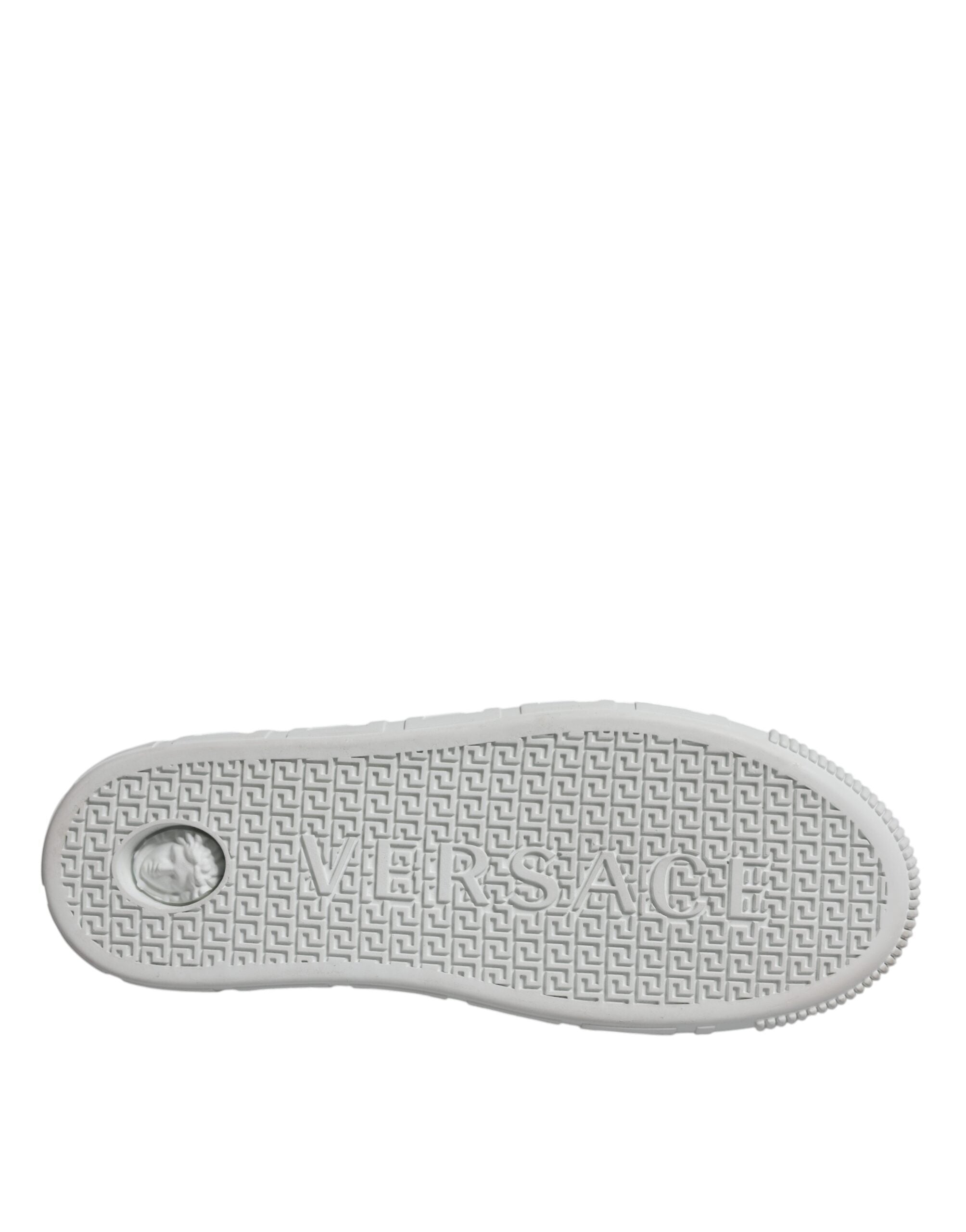 Versace White Pink Greca Print Platform Low Top Sneakers Shoes -   -  Versace.