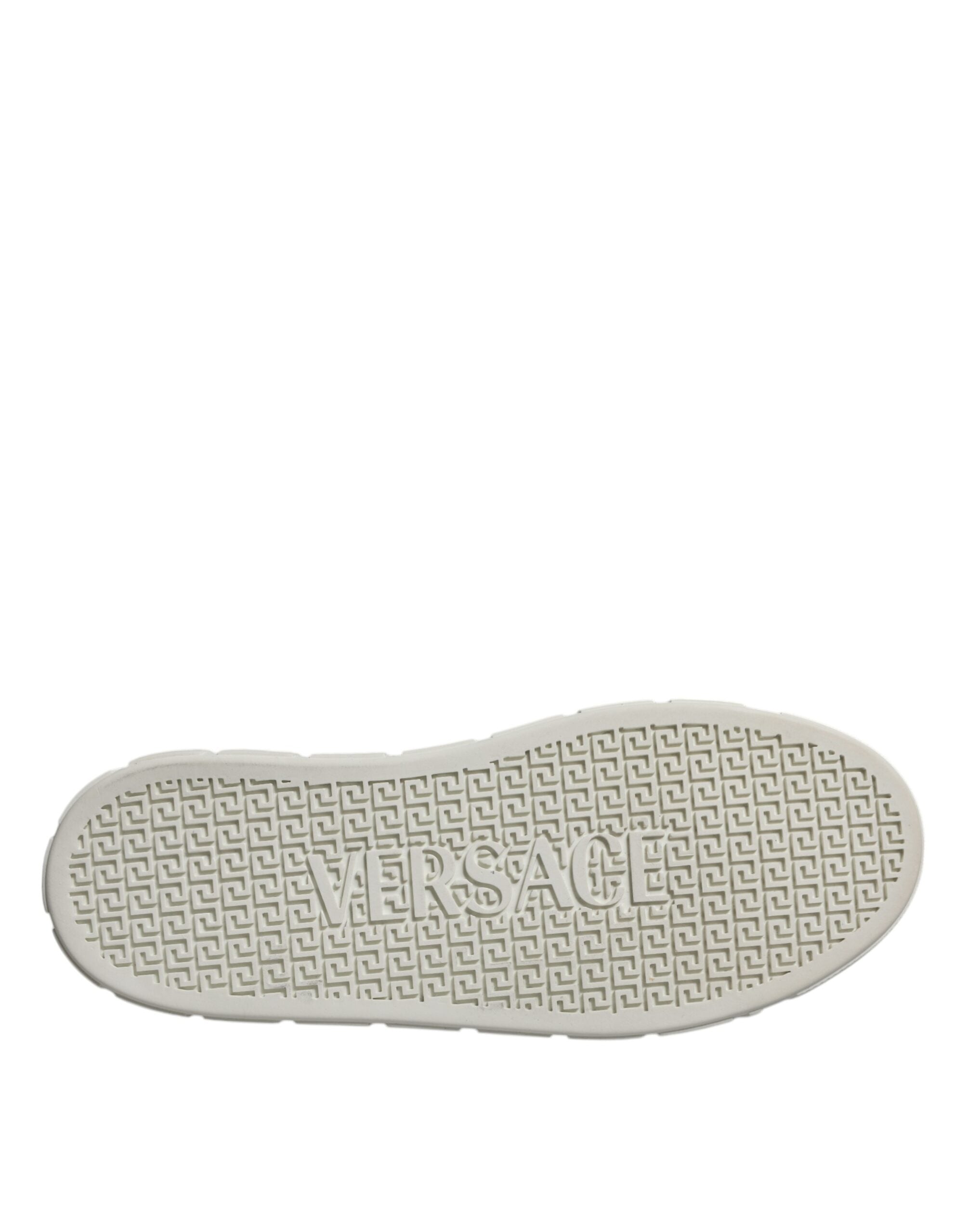 Versace White Brown Greca Print TPU Low Top Men Sneakers Shoes -   -  Versace.