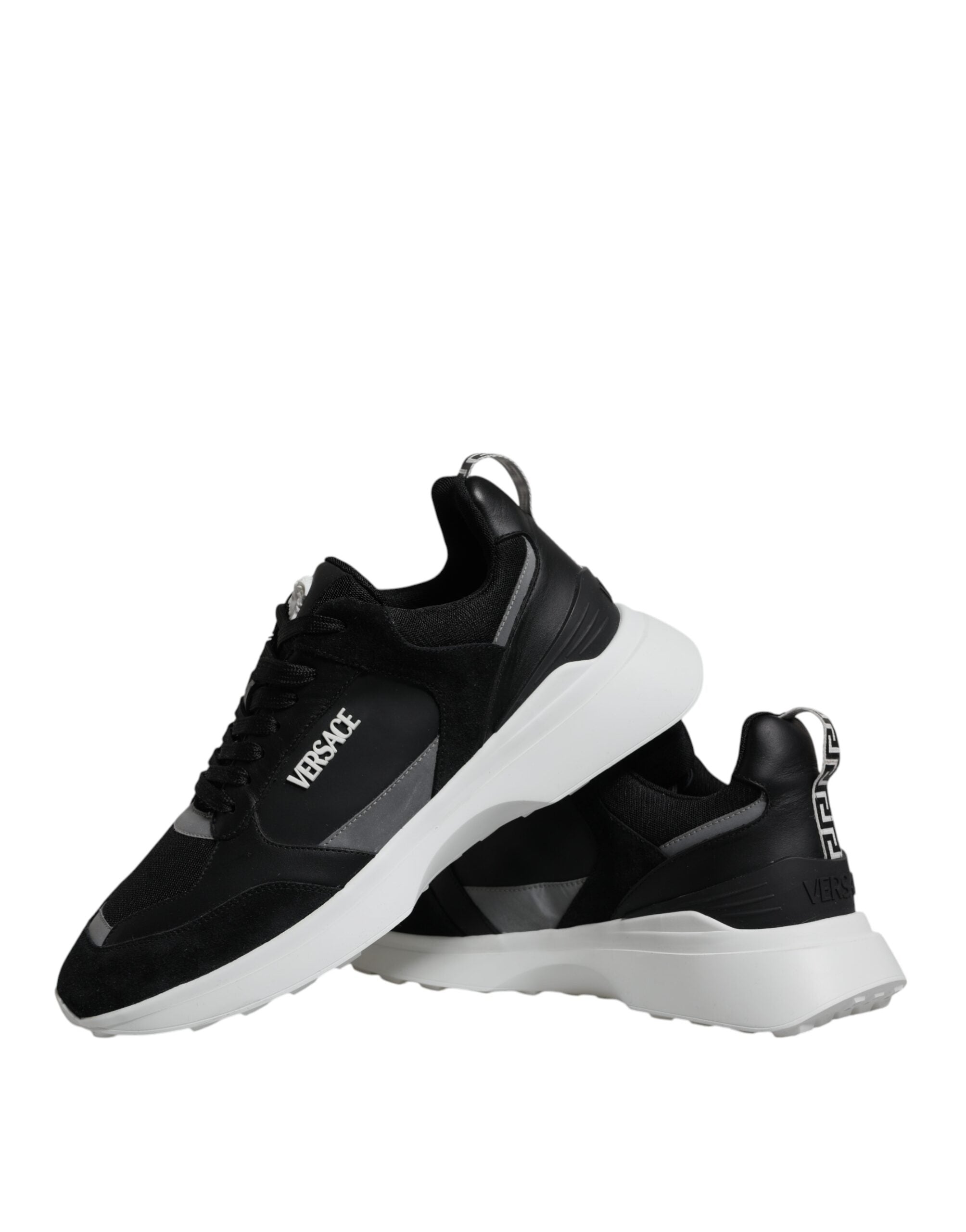 Versace Black Canvas Quad Fabric Medusa Low Top Sneaker Shoes -   -  Versace.