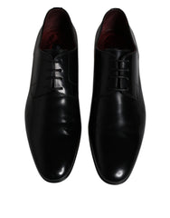 Dolce & Gabbana Black Leather Lace Up Men Derby Formal Shoes -   -  Dolce & Gabbana.
