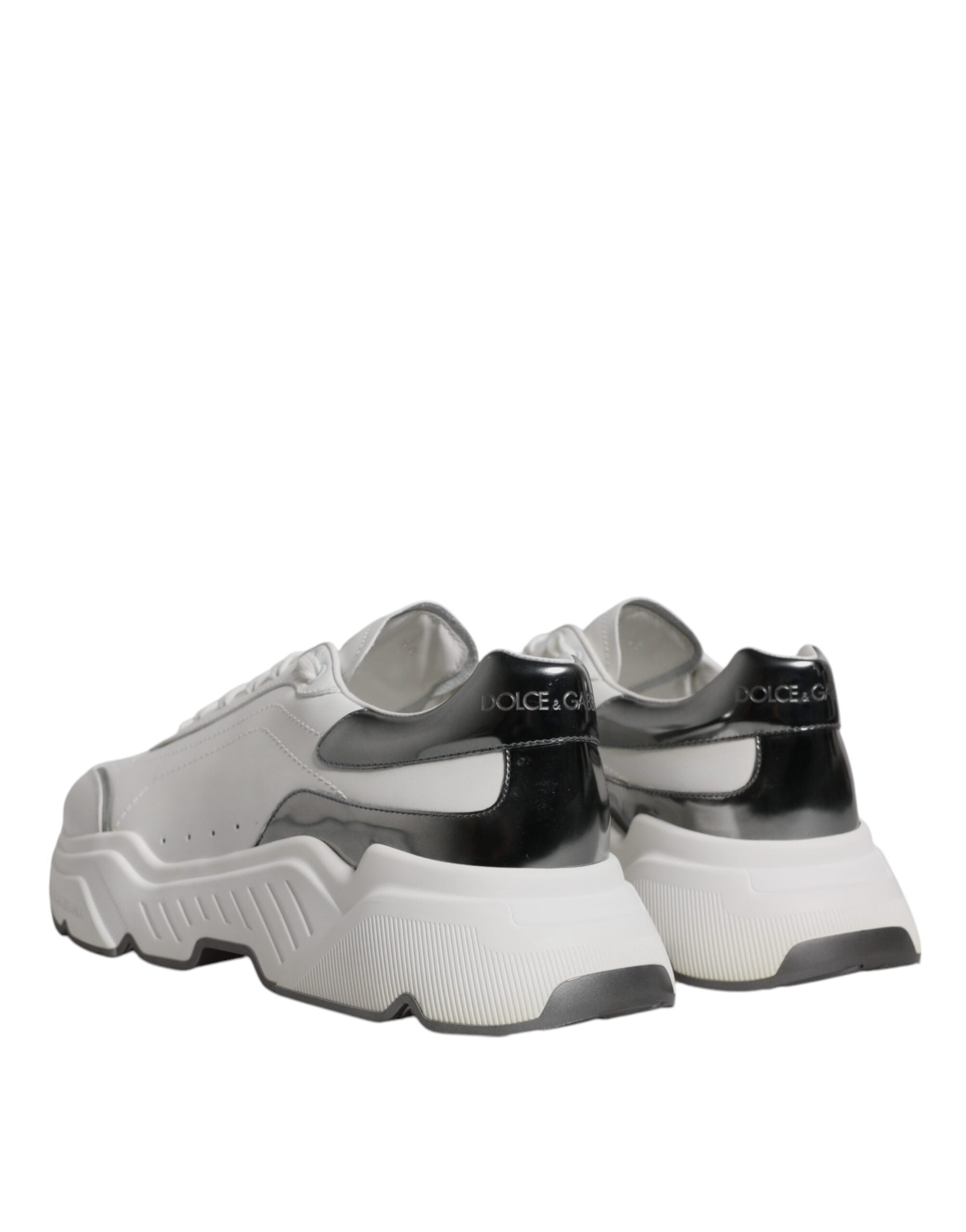 Dolce & Gabbana White Silver DAYMASTER Leather Sneakers Shoes -   -  Dolce & Gabbana.