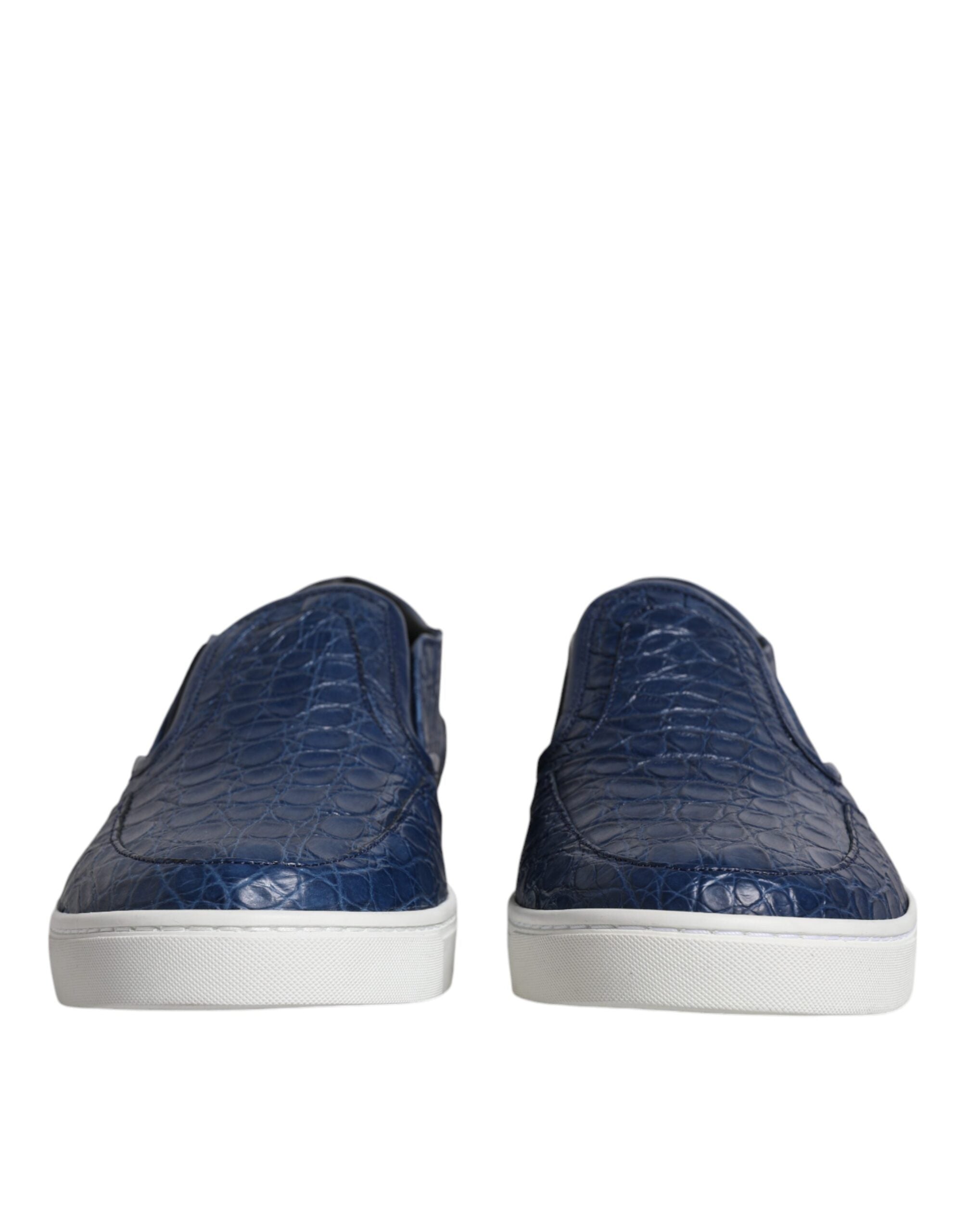 Dolce & Gabbana Blue Croc Exotic Leather Men Sneakers Shoes -   -  Dolce & Gabbana.