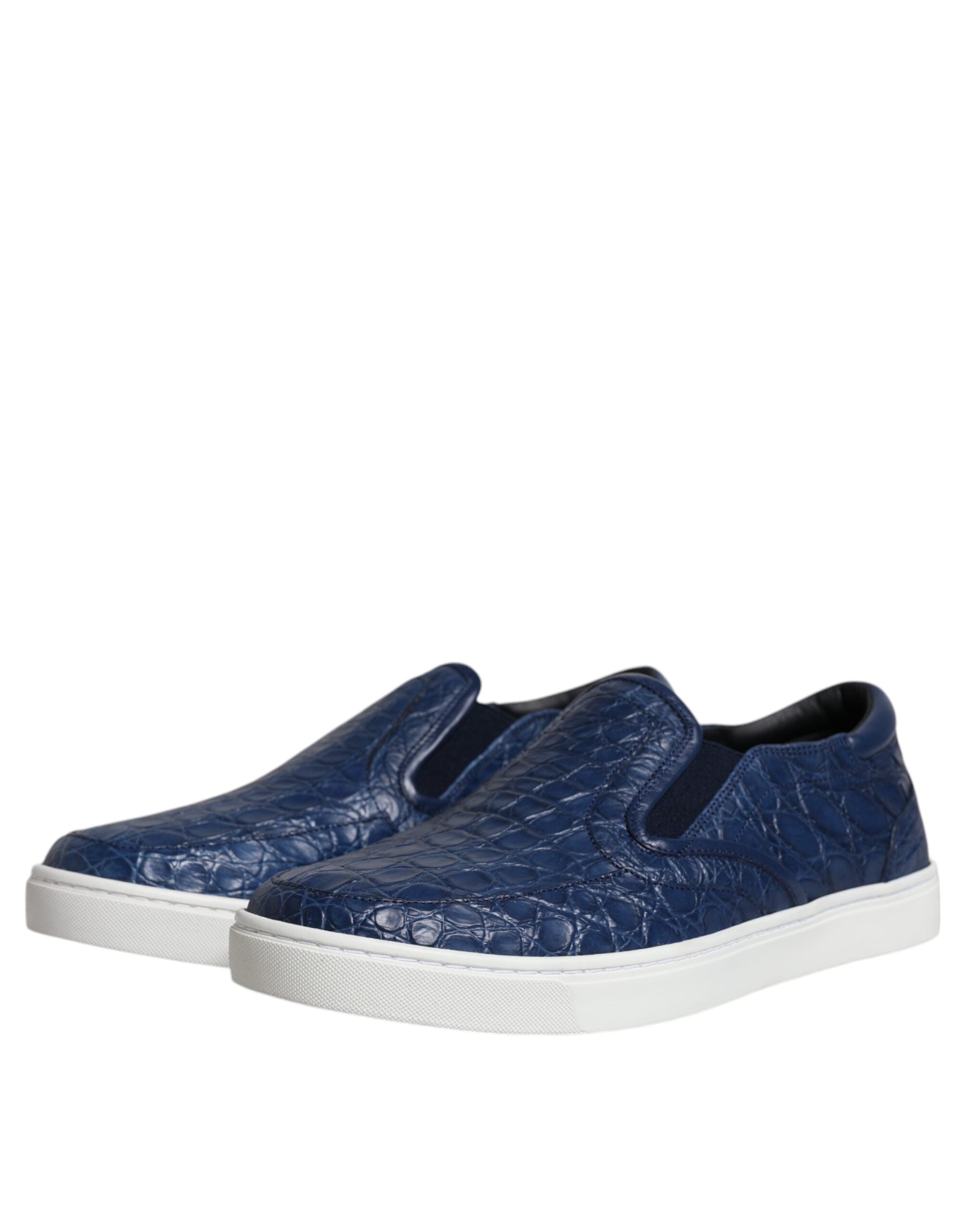 Dolce & Gabbana Blue Croc Exotic Leather Men Sneakers Shoes -   -  Dolce & Gabbana.