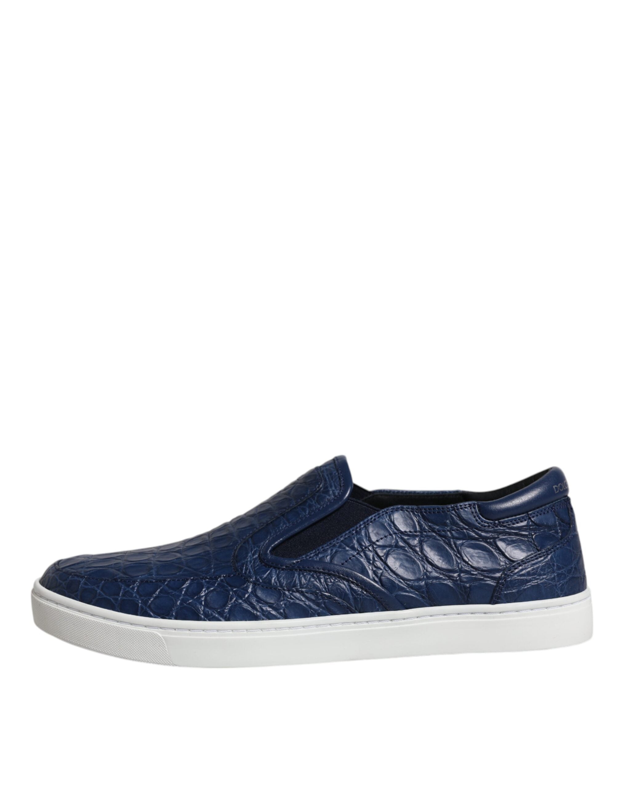 Dolce & Gabbana Blue Croc Exotic Leather Men Sneakers Shoes -   -  Dolce & Gabbana.
