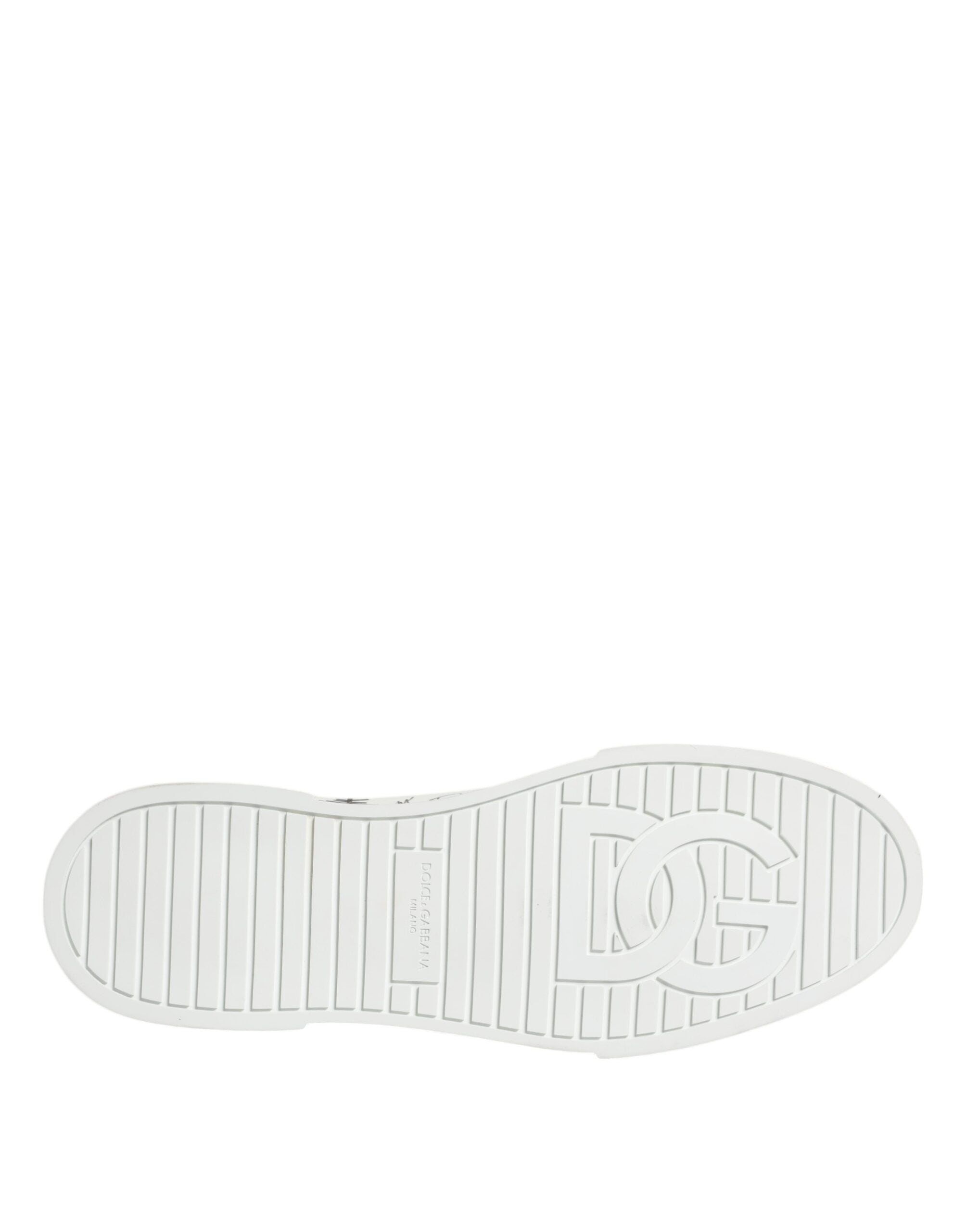 Dolce & Gabbana White Cotton Graffiti High Top Sneaker Shoes -   -  Dolce & Gabbana.