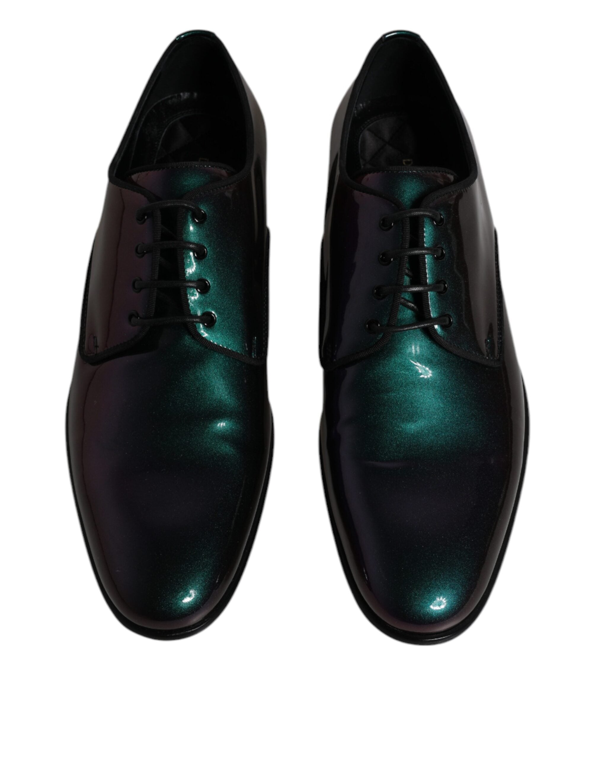 Dolce & Gabbana Peacock Patent Leather Derby Men Dress Shoes -   -  Dolce & Gabbana.