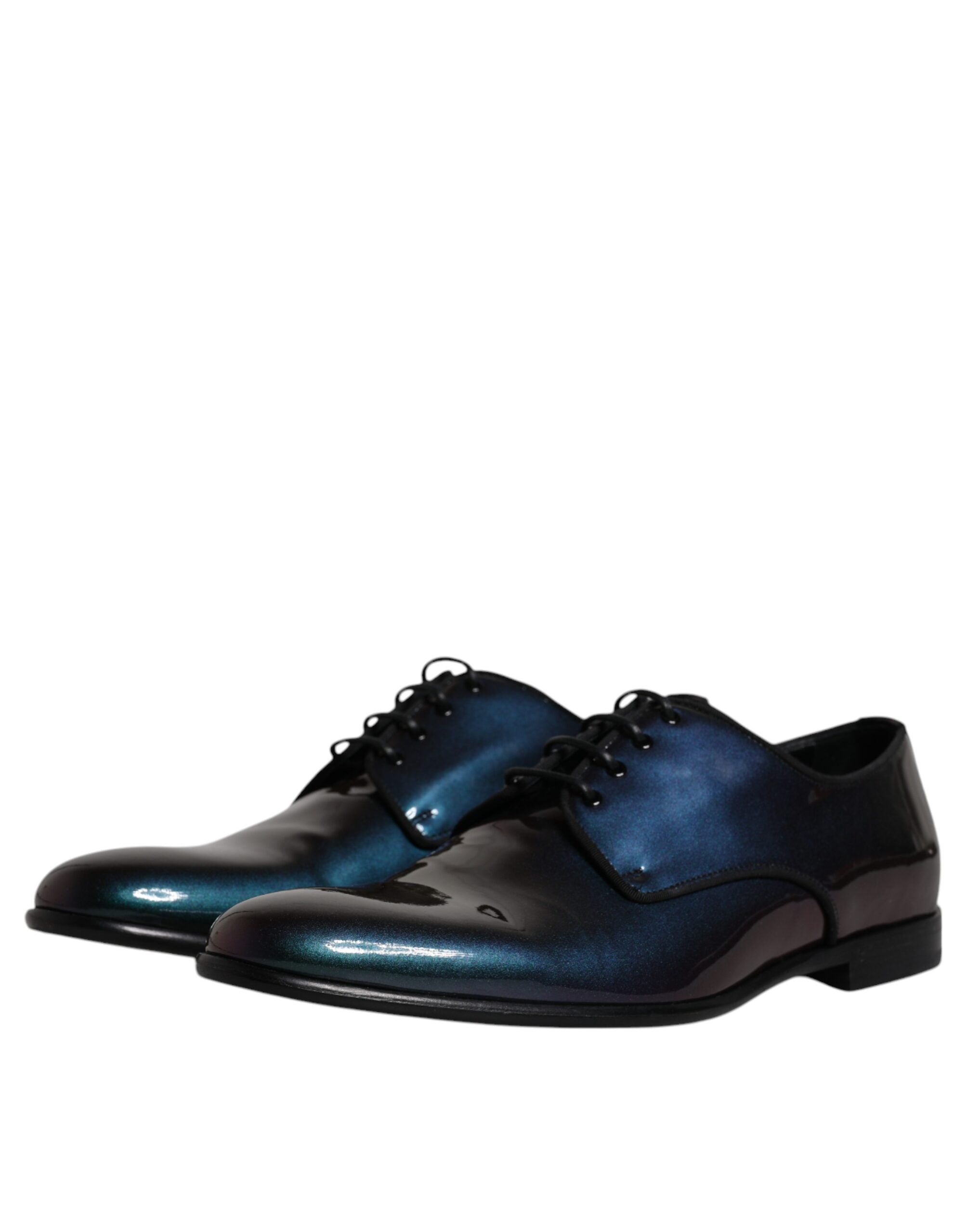 Dolce & Gabbana Peacock Patent Leather Derby Men Dress Shoes -   -  Dolce & Gabbana.