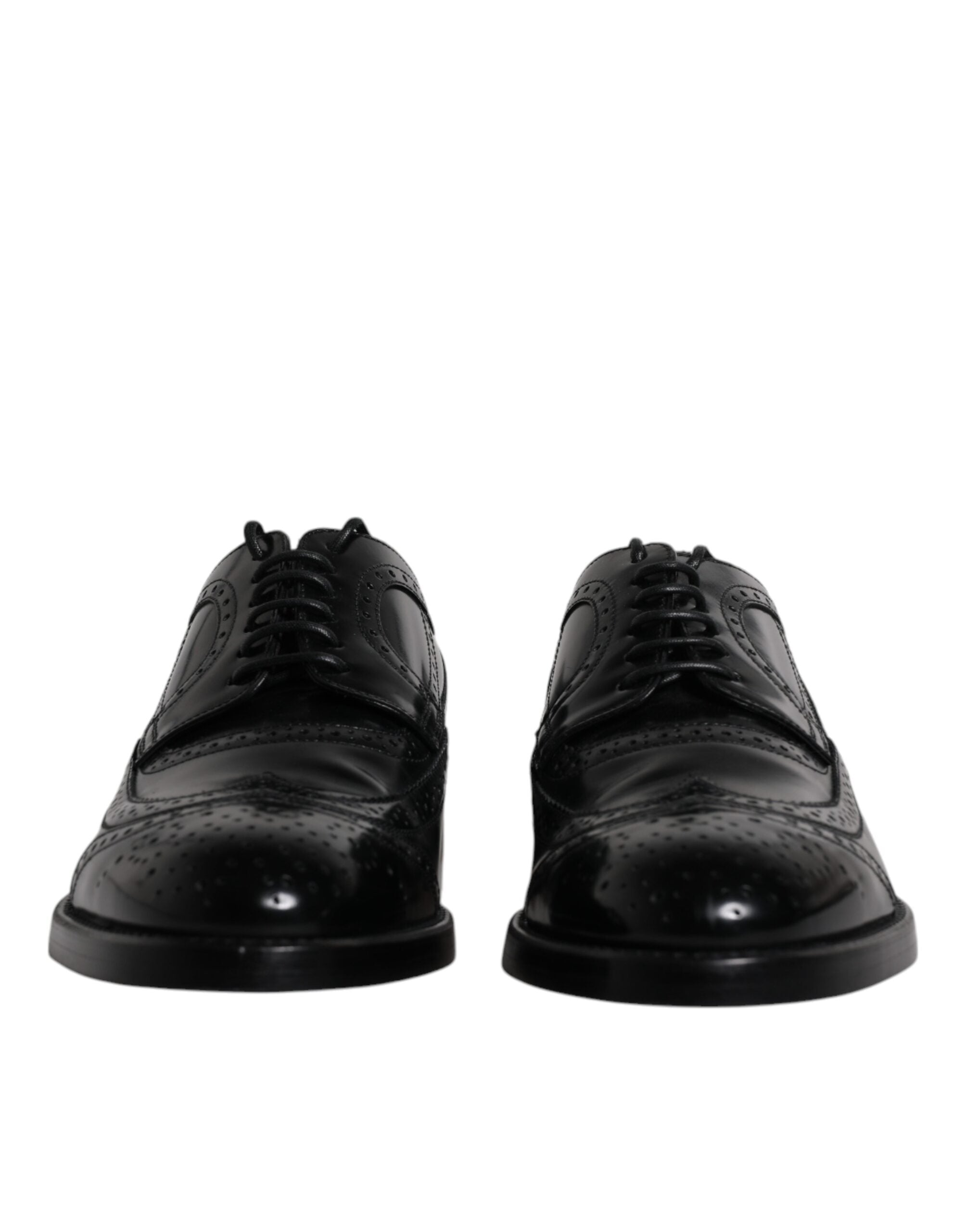 Dolce & Gabbana Black Leather Derby Wingtip Formal Shoes -   -  Dolce & Gabbana.